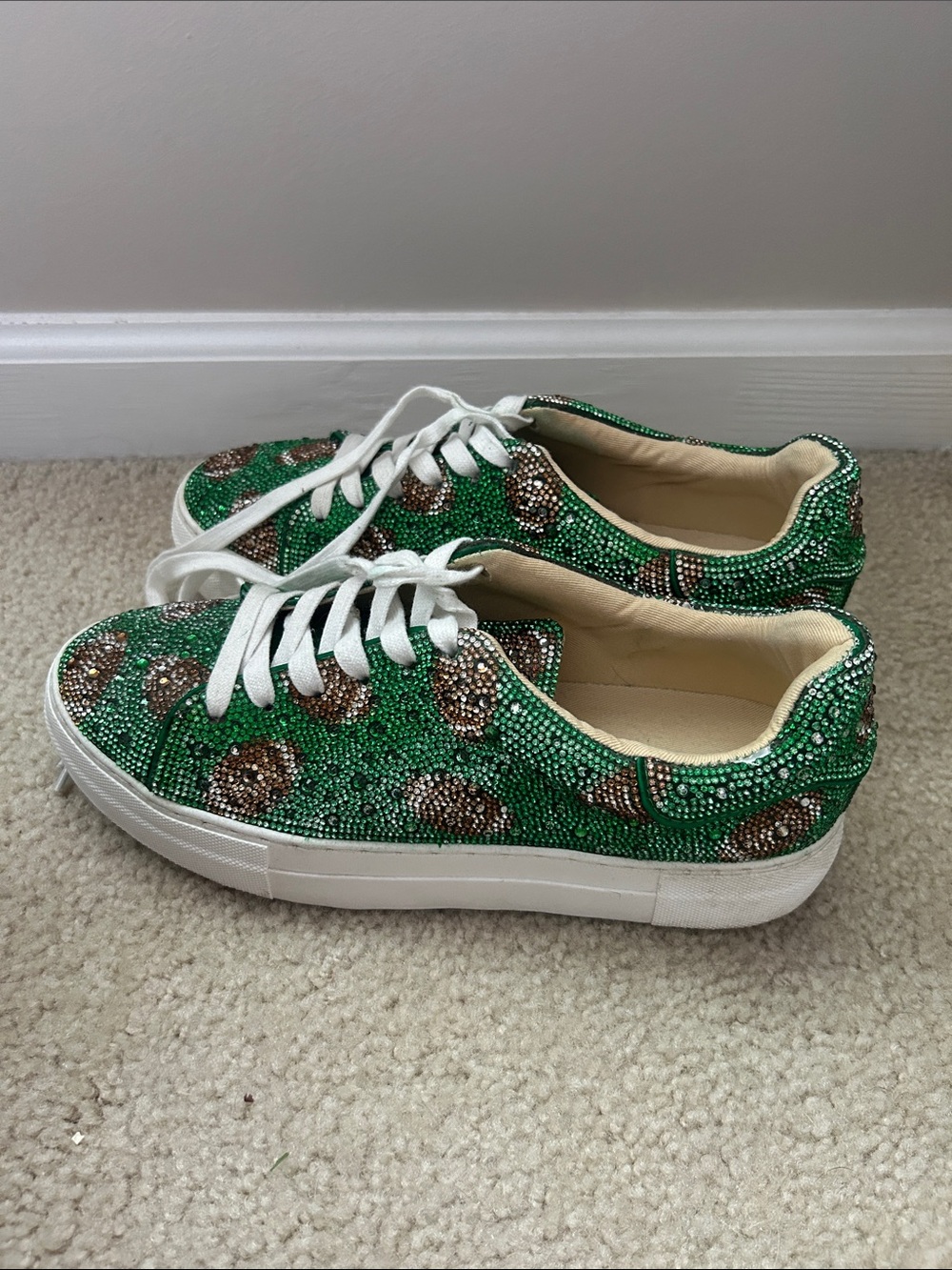 Betsey Johnson Sidny Green Football Sneakers
